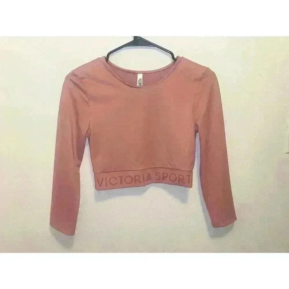 Victoria's Secret Tops - Victorias Secret Sport Womens Pink Long Sleeved Crop Top Size XS